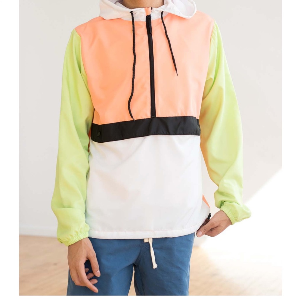 Lettuce green color block jacket ragstock